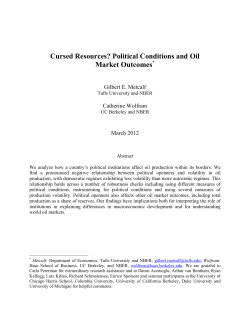 Cursed Resources? Political Conditions and Oil Market Outcomes*