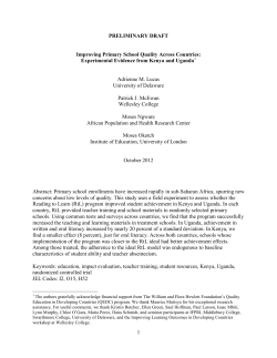 1 PRELIMINARY DRAFT Improving Primary School Quality Across