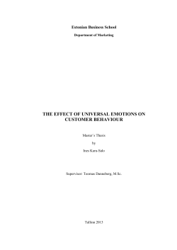 The Effect of Universal Emotions on Customer Behaviour