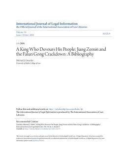 A King Who Devours His People: Jiang Zemin and the Falun Gong