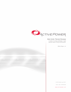 Active Power WP 105 Data Center Thermal