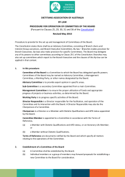 Operation of Committees of the Board