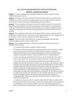 BY-LAWS OF THE DEMOCRATIC PARTY OF WISCONSIN
