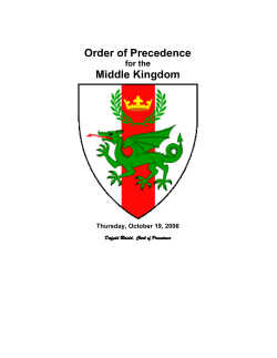 Order of Precedence Middle Kingdom