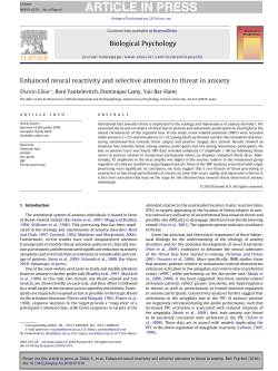 Enhanced neural reactivity and selective attention to threat in anxiety