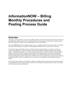 InformationNOW &ndash; Billing Monthly Procedures
