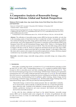 A Comparative Analysis of Renewable Energy Use and Policies