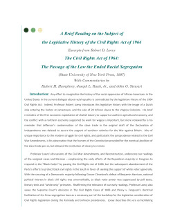 The Legislative History of the 1964 Civil Rights Act