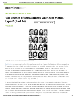 The crimes of serial killers: Are there victim