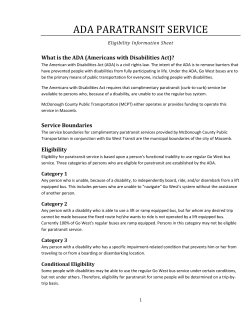 ADA Paratransit Service - Western Illinois University
