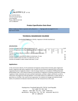 Product Specification Data Sheet TECHNICAL MAGNESIUM