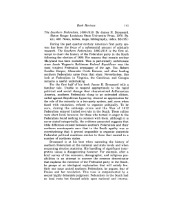 Book Reviews The Southern Federalists, 1800