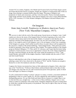 On Imagism from Amy Lowell, Tendencies in Modern American