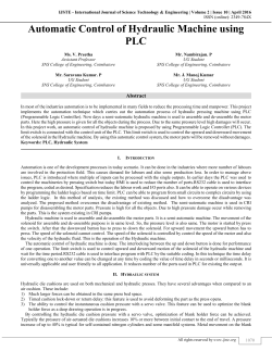 Automatic Control of Hydraulic Machine using PLC