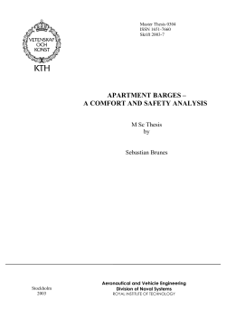 APARTMENT BARGES &ndash; A COMFORT AND SAFETY ANALYSIS