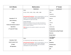 3rd 6 Weeks Mathematics 4th Grade