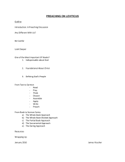 preaching on leviticus - Canadian Reformed Theological Seminary