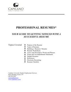 professional resumes - Capilano University
