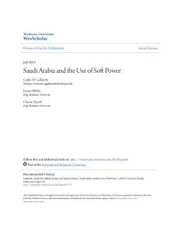Saudi Arabia and the Use of Soft Power - WesScholar