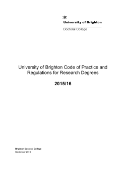 Code of Practice for Research Degrees - Staffcentral