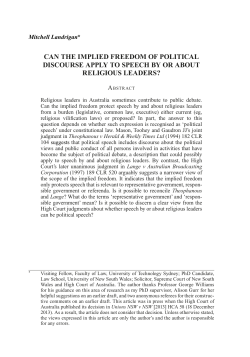 can the implied freedom of political discourse apply to