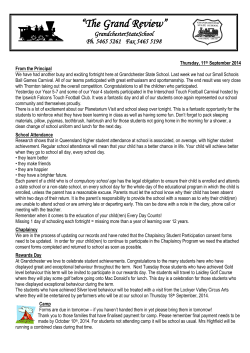 Newsletter-2014-09-11 - Grandchester State School