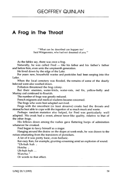 GEOFFREY QUINLAN A Frog in The Throat