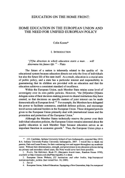 Home Education in the European Union and the Need for Unified