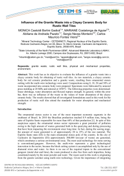 Influence of the Granite Waste into a Clayey Ceramic Body for Rustic