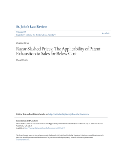 Razor Slashed Prices: The Applicability of Patent Exhaustion to