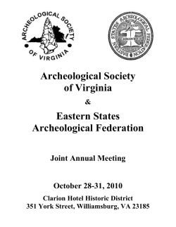 to view the program - Eastern States Archaeological Federation