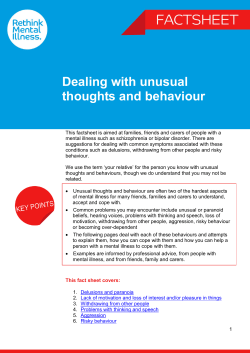 Dealing with unusual thoughts and behaviour