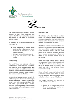 hinduism - Scouts Queensland