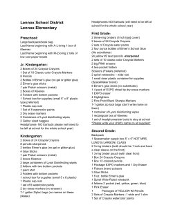 Elementary School Supply List - Lennox School District 41-4