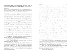 An Examination of the Causes of Wounded Knee 1973: a Case