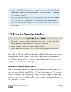 17.3 Organizing Persuasive Speeches