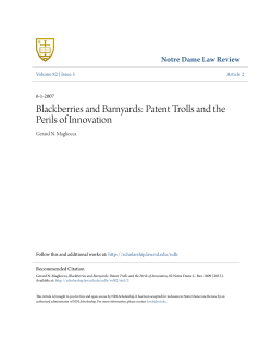 Blackberries and Barnyards: Patent Trolls and the