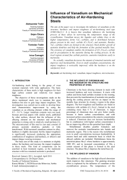 Influence of Vanadium on Mechanical Characteristics of Air