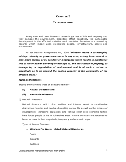 District Disaster Management Plan, New Delhi