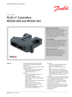 PLUS+1&reg; MC024-020 and MC024-022 Controllers Data