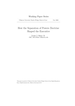 How the Separation of Powers Doctrine Shaped