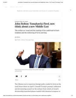 Tomahawks fired, now think about a new Middle East