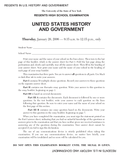 United States History and Government Examination