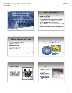 Use of Liquid Deicers