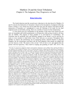 Matthew 24 and the Great Tribulation