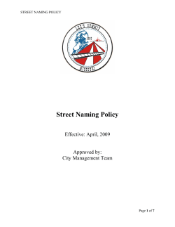 Street Name Policy - City of Lee`s Summit