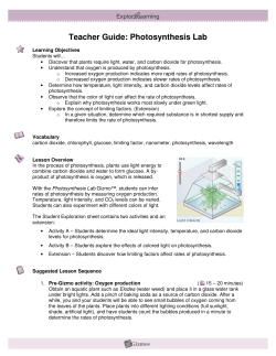 Teacher Guide: Photosynthesis Lab