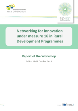 Networking for innovation under measure 16 in Rural