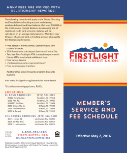 Fee Schedule - First Light Federal Credit Union