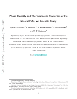 Phase Stability and Thermoelectric Properties of the Mineral FeS2